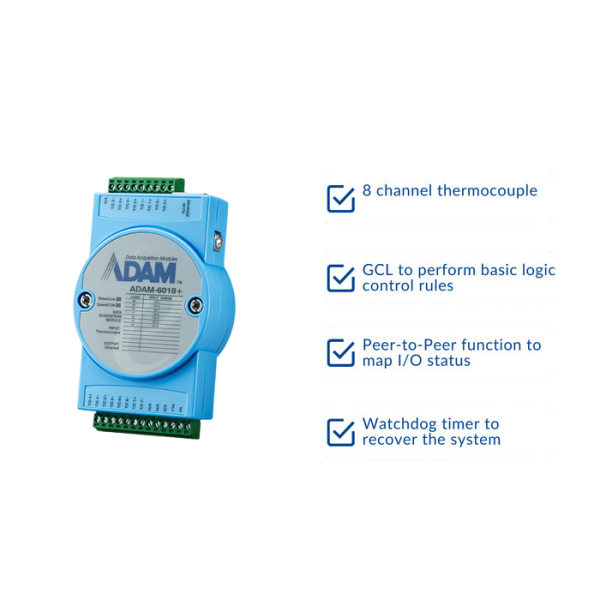 thermocouple pt100 IoT Modbus Remote I/O Module Advantech ADAM-6018+